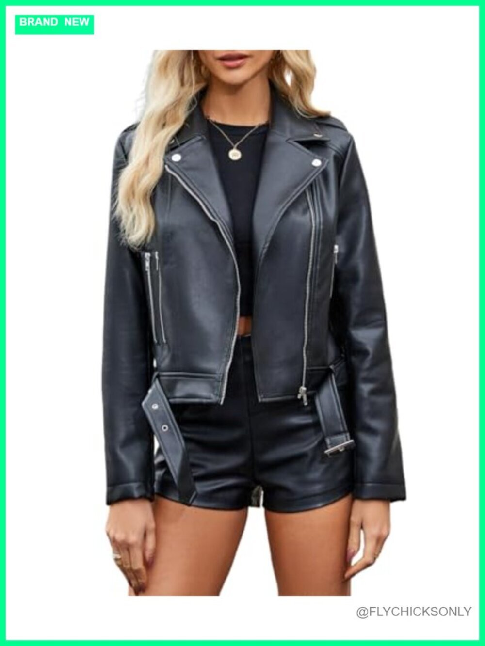 Faux Suede Motorcycle Jacket Long Sleeve Belted Y2k Coat